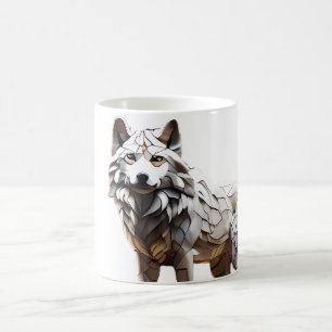 Mug Design de la moisissure de loup blanc