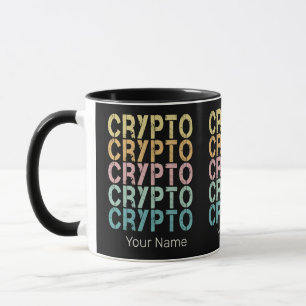 Mug Design de lettres rétro Crypto pour Cryptomonnaie