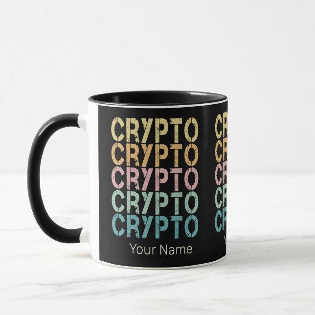 Mug Design de lettres rétro Crypto pour Cryptomonnaie (Gauche)