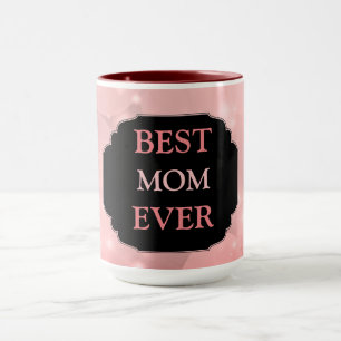 Mug Design de luxe rose étincelant "Best Mom Ever"