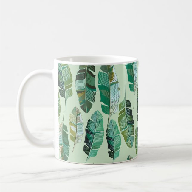 Mug Design de mode avec banane tropicale plantes (Gauche)
