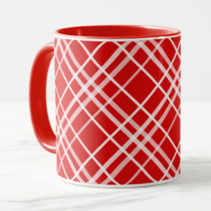 Mug Design de Motif en Tartan blanc rouge
