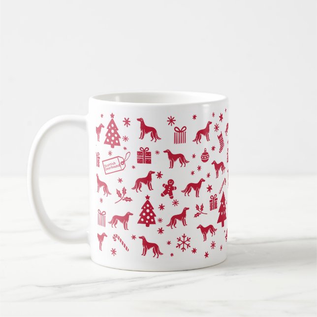 Mug Design de Noël écossais Deerhound (Gauche)
