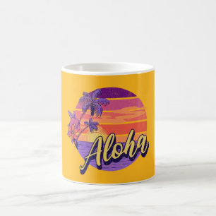 Mug Design de texte de style rétro "Aloha"