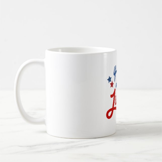 Mug Design de typographie 4 juillet patriotique - Red  (Gauche)