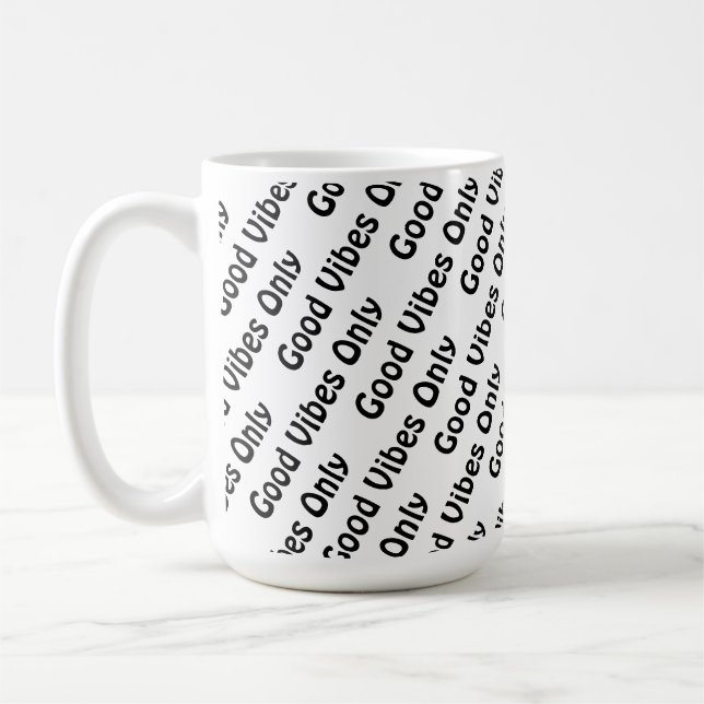 Mug Design de typographie Good Vibes uniquement positi (Gauche)