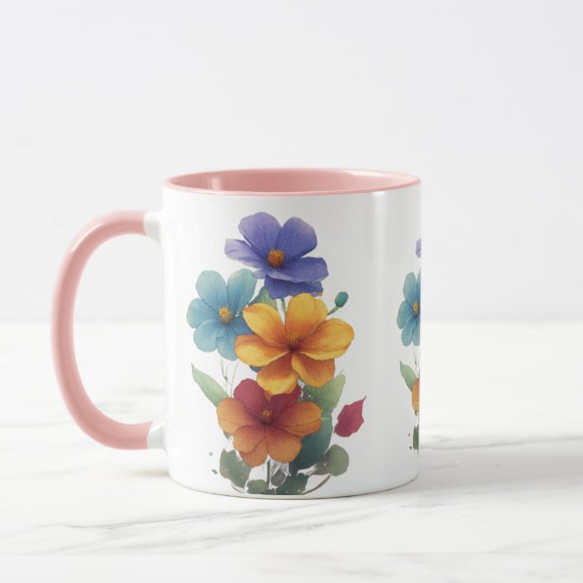 Mug Design d'esquisse florale (Gauche)