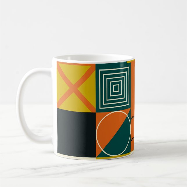Mug Design d'illustration géométrique avec formes simp (Gauche)