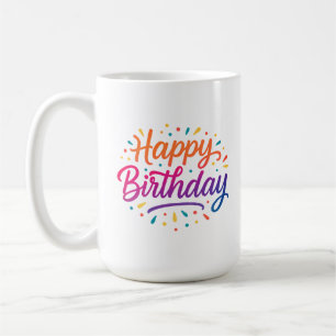 Mug Design élégant de calligraphie d'anniversaire
