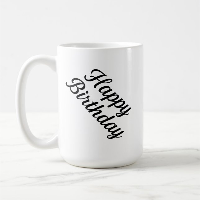 Mug Design élégant de calligraphie d'anniversaire (Gauche)