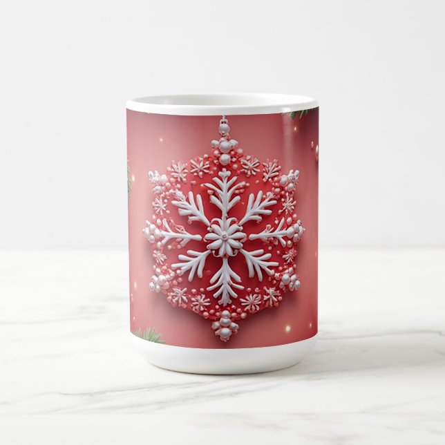 Mug Design élégant de flocon de neige de Noël (Centre)