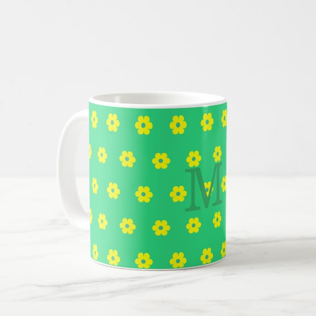 Mug Design élégant marguerite moderne motif floral (Devant gauche)