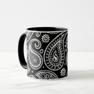 Mug Design en cachemire noir et blanc