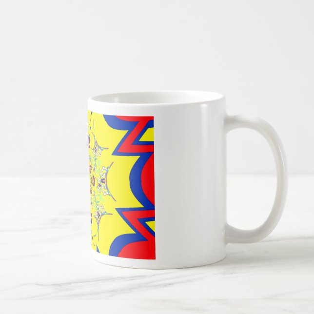 Mug Design en damas floral brillant et coloré (Droite)