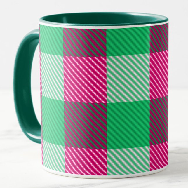 Mug Design En vichy chèque rose (Créateur téléchargé)