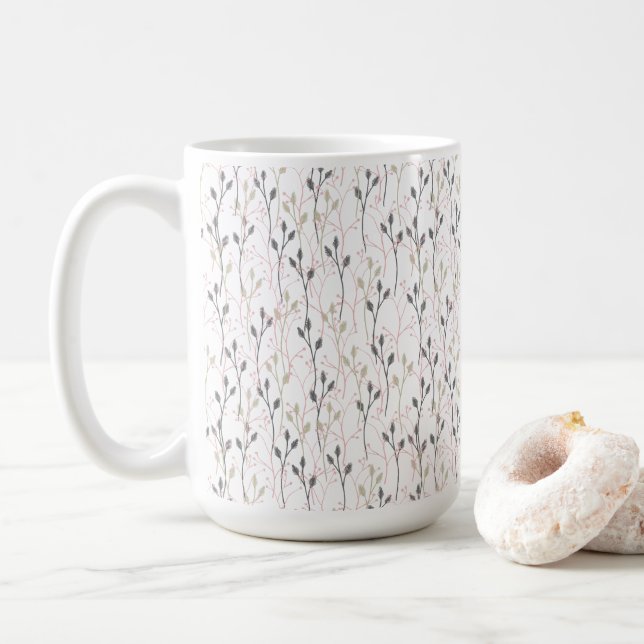 Mug Design Fleur sauvage raffiné dans les pastels doux (Avec donut)
