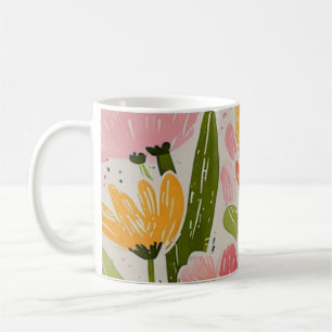 Mug Design floral moderne du milieu du siècle rétro