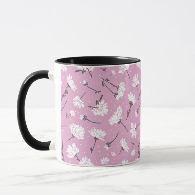 Mug Design Floral Rose - Art Fleur Élégant (Gauche)