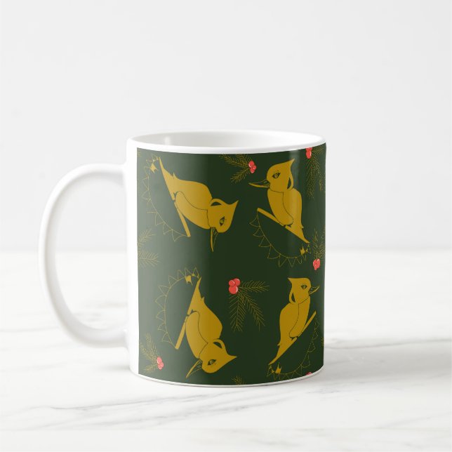 Mug Design Gold et Green Kookaburra (Gauche)