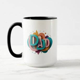 Mug Design graphique 3D coloré "DAD" Café