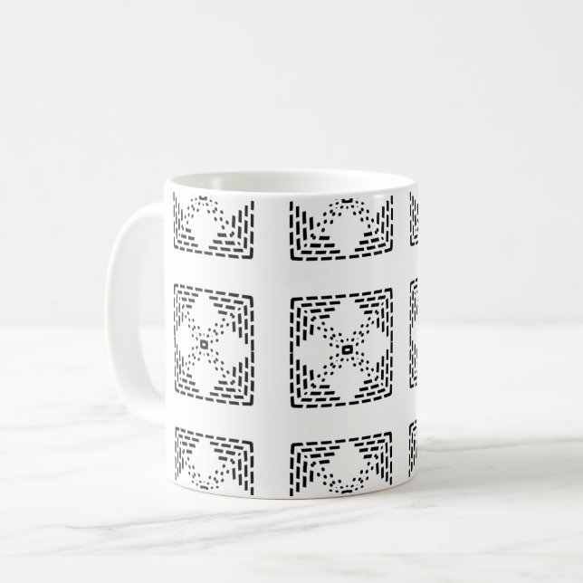 Mug Design minimaliste géométrique noir et blanc (Devant gauche)