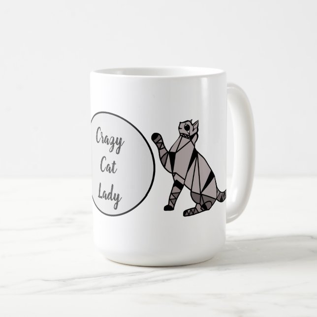 Mug Design moderne Black Graphisme Chat et Script (Devant droit)