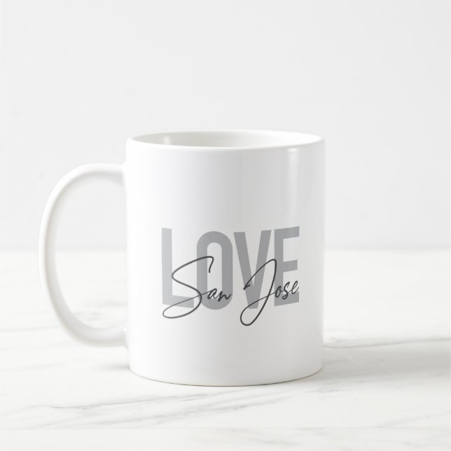 Mug Design moderne, simple, chic, cool Love San Jose (Gauche)