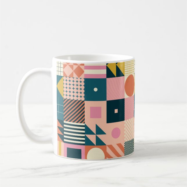 Mug Design motif abstrait géométrique moderne avec sim (Gauche)