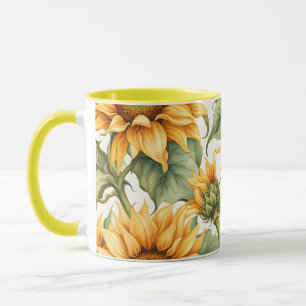 Mug Design Motif d'art Sunflower