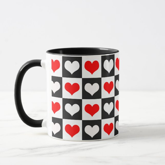 Mug Design Motif de coeur d'amour géométrique (Gauche)