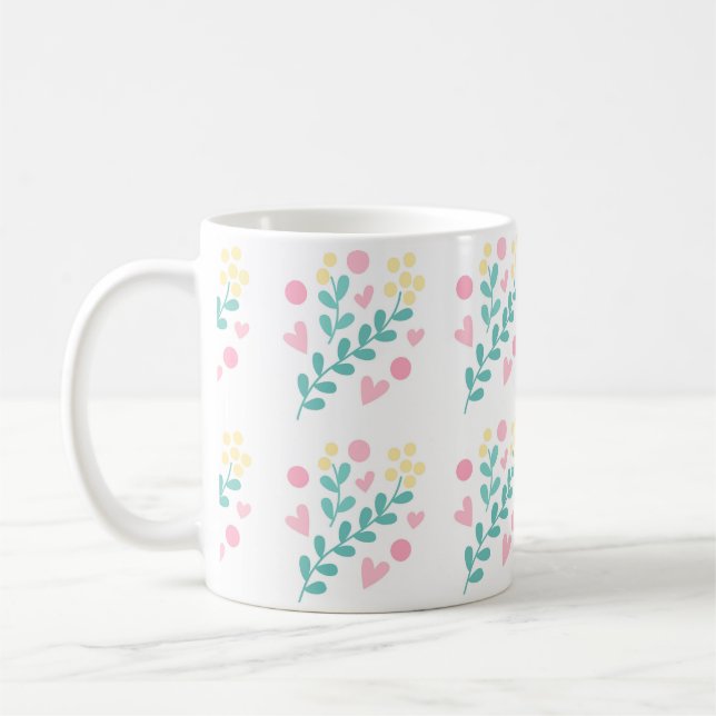 Mug Design motif de fleurs mignonnes (Gauche)