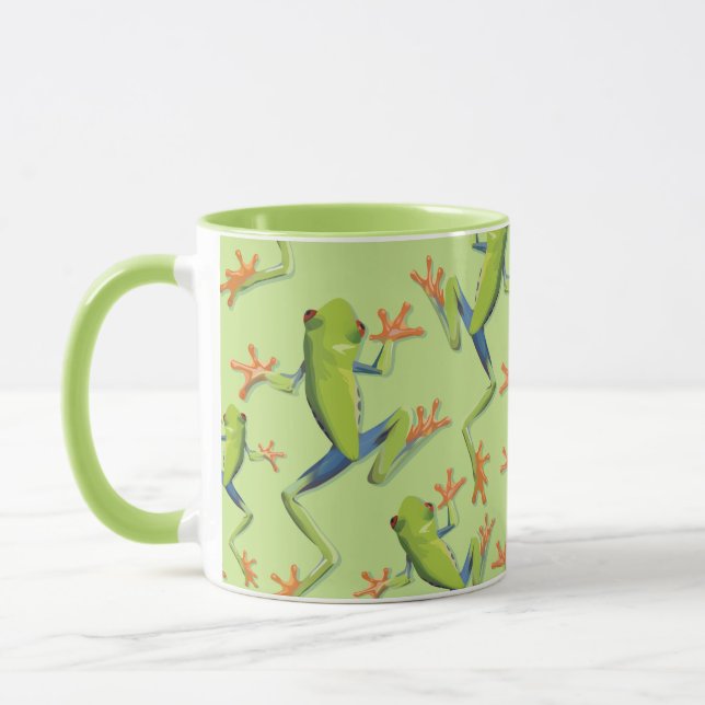 Mug Design Motif de grenouilles à arbre vert (Gauche)