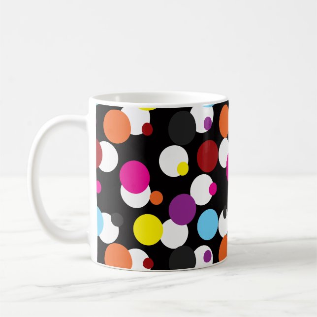 Mug Design Motif de surface Pois couleur noir (Gauche)