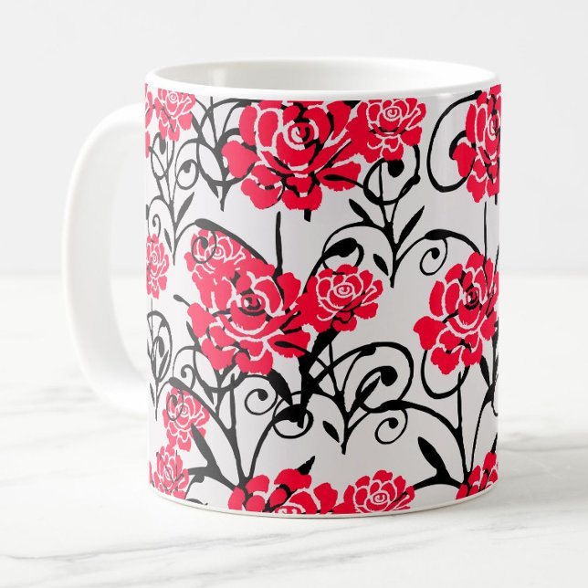 Mug Design Motif d'illustrations de rose rouge (Créateur téléchargé)