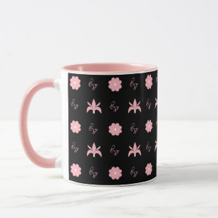 Mug Design Motif élégant noir et rose