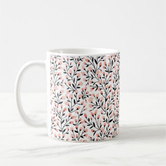 Mug Design motif floral transparent. Branche avec peti