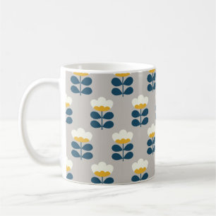 Mug Design motif floral transparent. Style scandinave