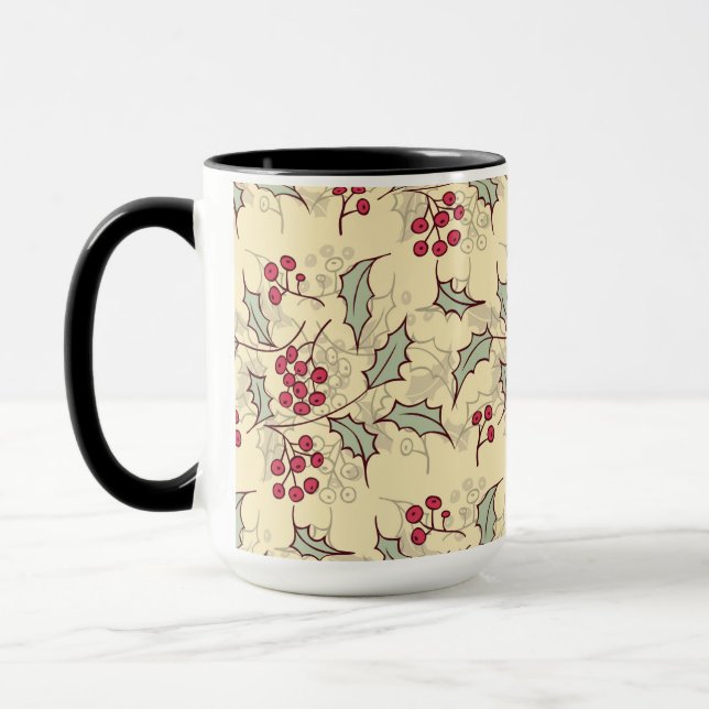 Mug Design motif Holly berry (Gauche)
