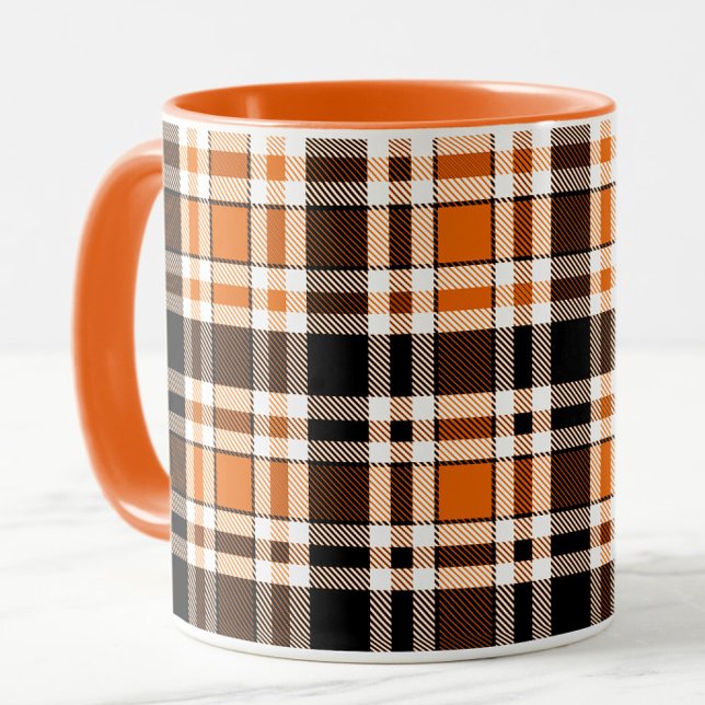 Mug Design Motif orange noir blanc flanelle tatan (Créateur téléchargé)