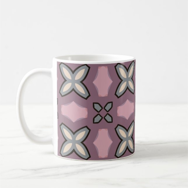 Mug Design Motif rose et gris (Gauche)