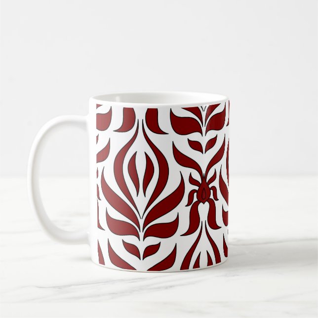 Mug Design Motif rouge et blanc sans faille (Gauche)