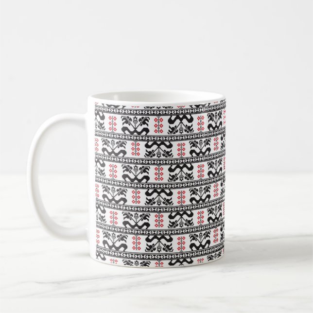Mug Design motif sans couture inspiré du tradi roumain (Gauche)
