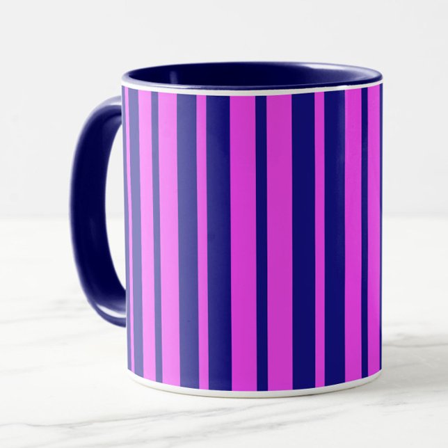 Mug Design Motif violet bleu élégant rayures (Créateur téléchargé)