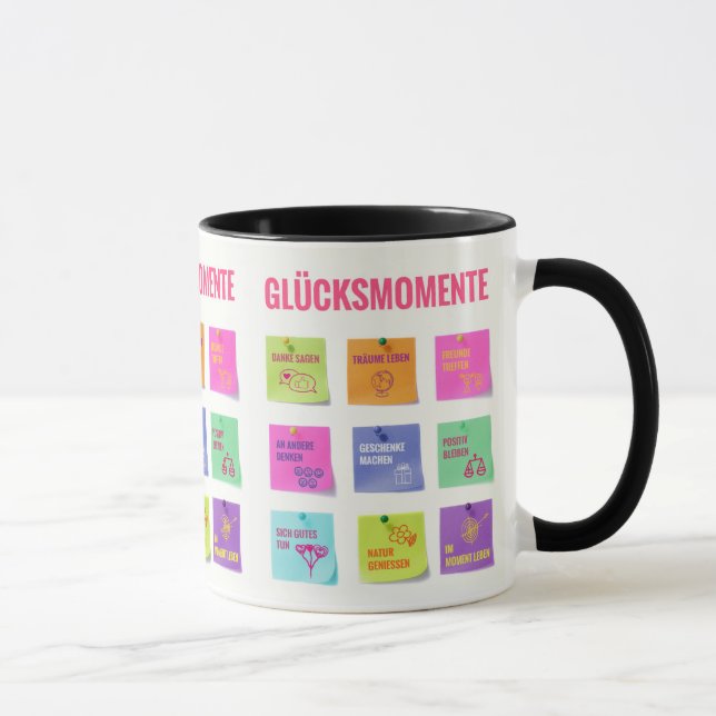 Mug Design multicolore avec moments de bonheur (Droite)