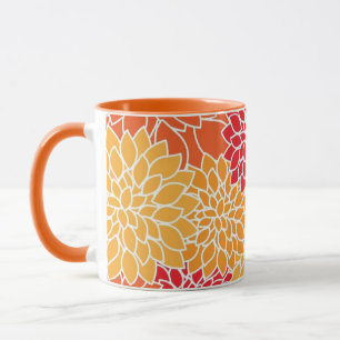 Mug Design oriental vintage rouge et orange