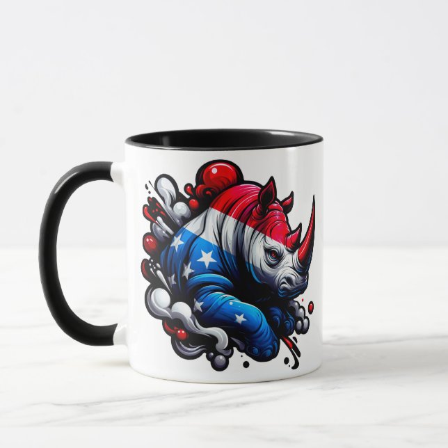 Mug "Design patriotique rhinocéros" (Gauche)