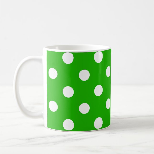 Mug Design Pois blanc vert (Gauche)