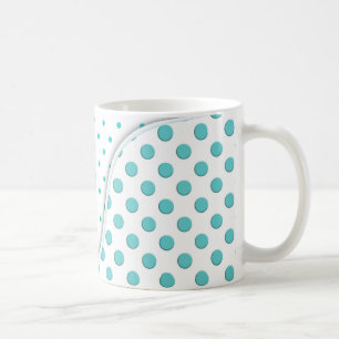 Mug Design Polka Dot moderne Turquoise Blanc
