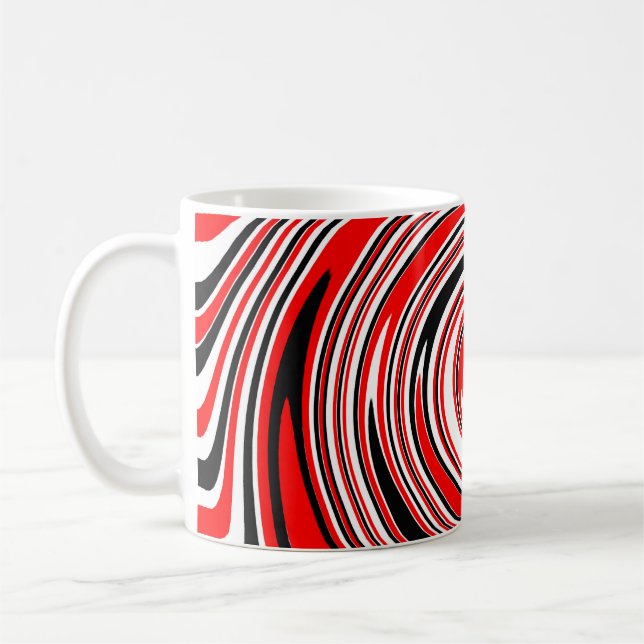 Mug Design psychédélique rouge blanc et noir (Gauche)
