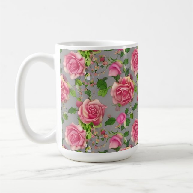 Mug Design Rose de jardin de campagne français élégant (Gauche)